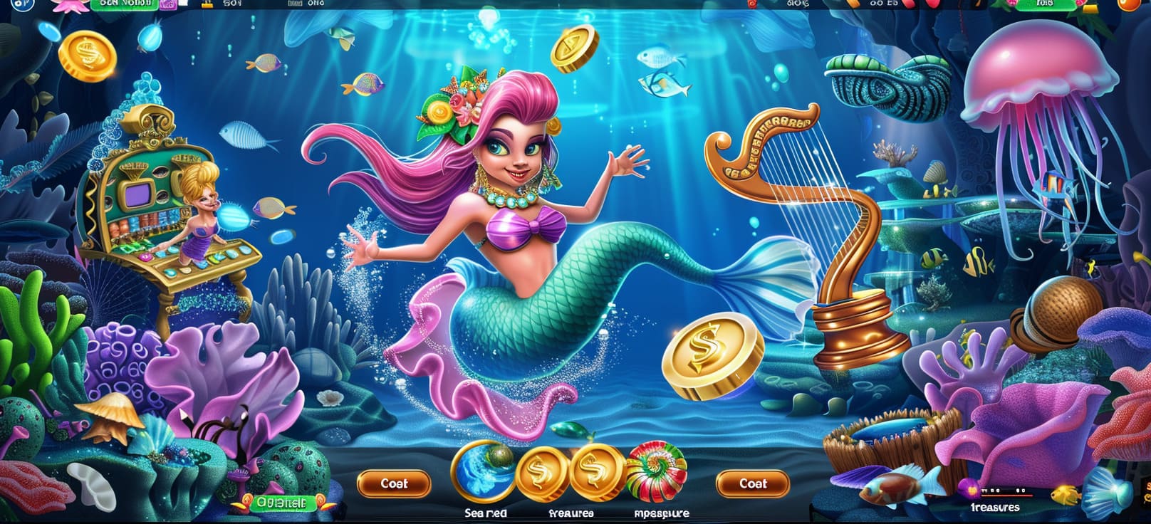 Caça-níqueis de sereia online com tesouros do mar no bet60k cassino